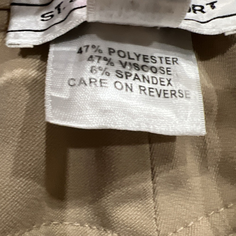 St. John Sport Women's TAN Elevated Cargo Capri Pants Cotton Stretchy SZ 14 - Picture 8 of 9